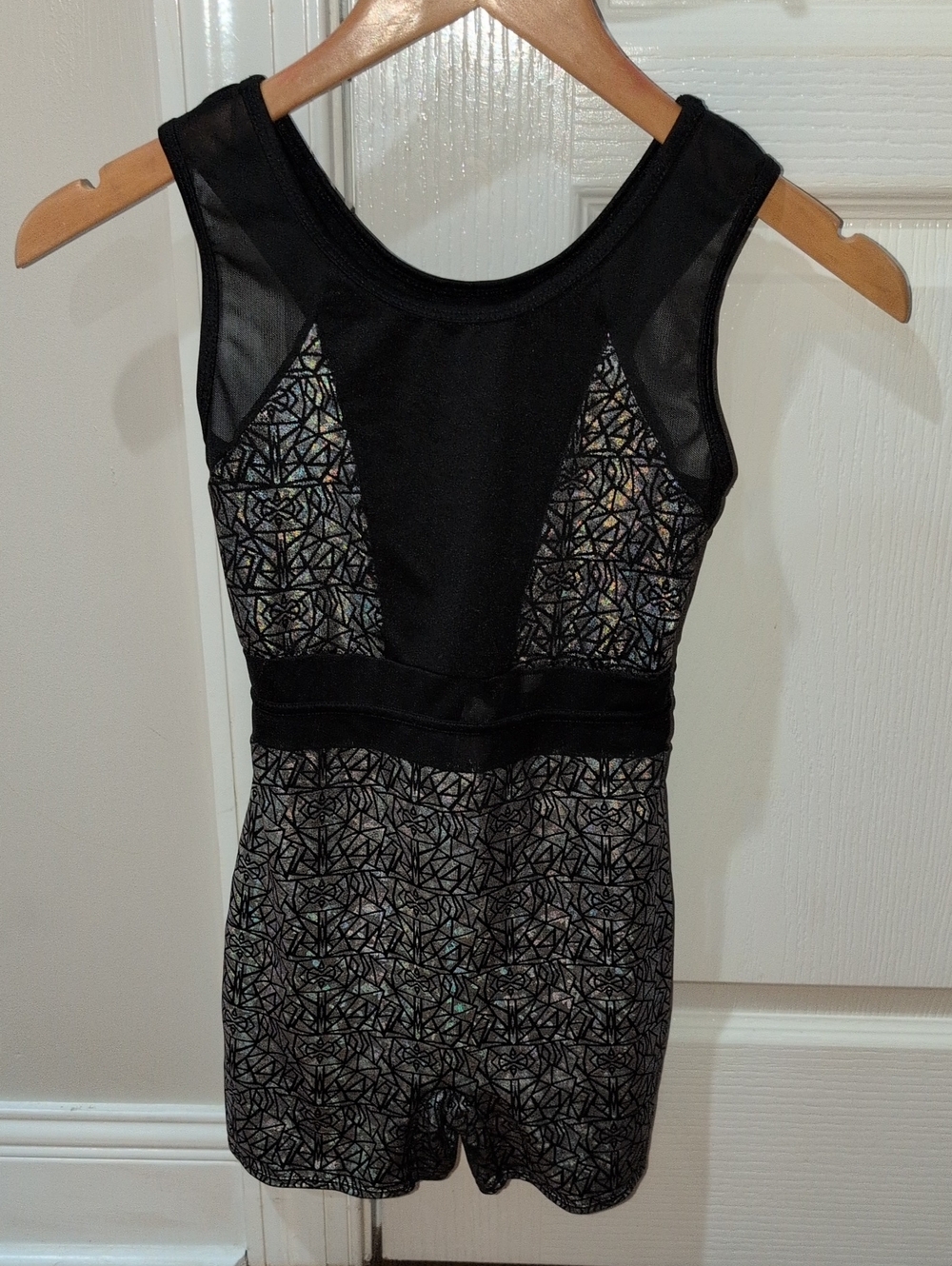 Cat & Jack Black Bodysuit with Iridescent Geometric Print